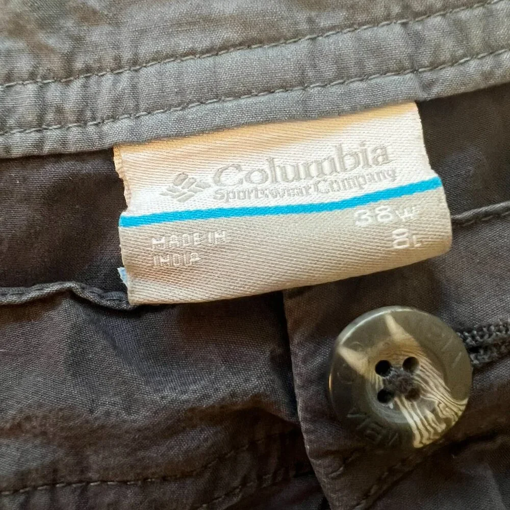 Columbia Men’s 38Wx8L Dark Gray Chino Shorts Outdoors‎ Fishing Hiking Camping